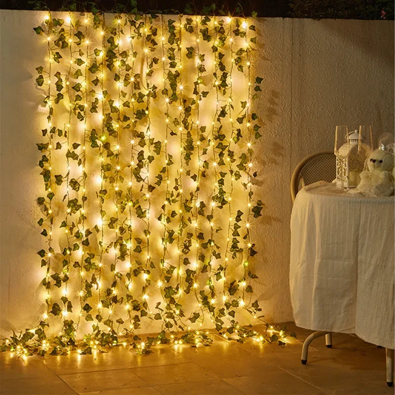 Green Leaf String Lights Home Decor