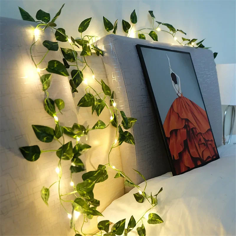 Green Leaf String Lights Home Decor