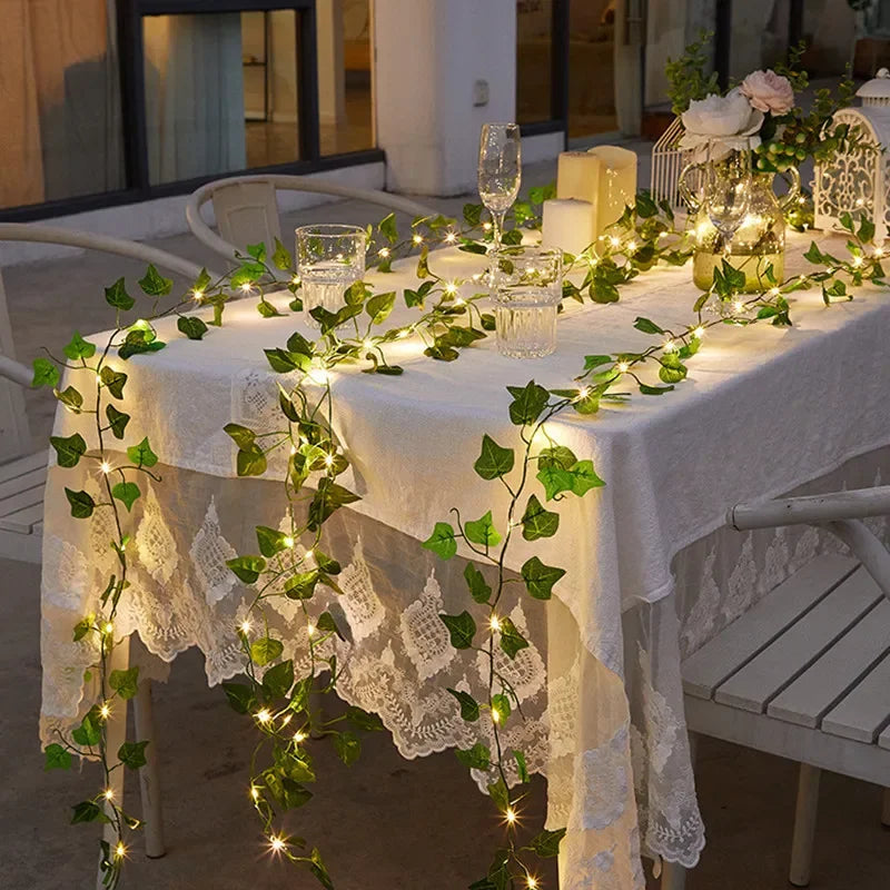 Green Leaf String Lights Home Decor
