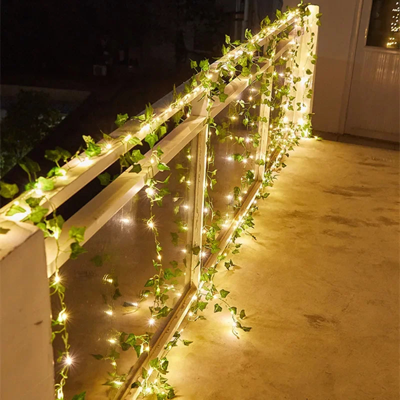 Green Leaf String Lights Home Decor
