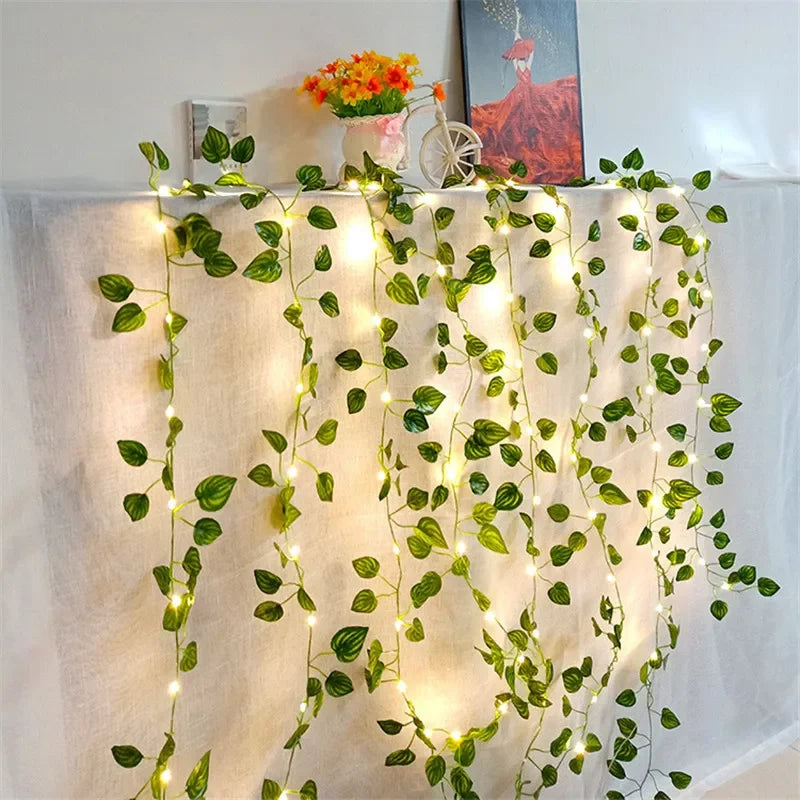 Green Leaf String Lights Home Decor
