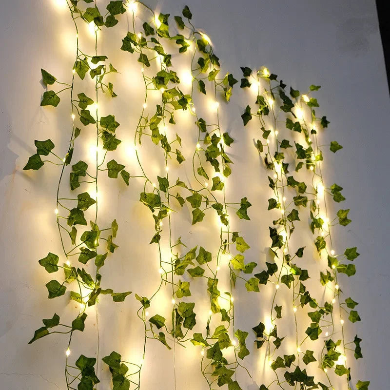 Green Leaf String Lights Home Decor